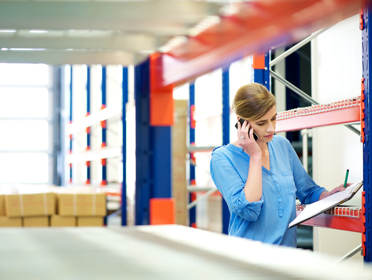 Woman working at